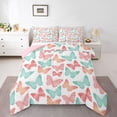 thumbnail image 1 of Homewish Colorful Butterflies 3 Pieces Queen Comforter Set For Children Kids Teens,Dreamy Princess Ultra Soft Bedding Sets,Pink Teal Bedding Comforter Set,Luxury Bedroom Decor,Reversible, 1 of 8
