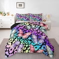 thumbnail image 1 of Homewish Colorful Butterflies 3 Pieces Queen Comforter Set For Children Kids Teens,Gradient Leopard Print Ultra Soft Bedding Sets,Ombre Bling Glitter Bedding Comforter Set,Luxury Bedroom Decor, 1 of 8