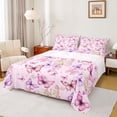 thumbnail image 1 of Homewish Colorful Butterflies 3pcs Twin Sheet Sets For Children Kids Teens,Dreamy Princess Twin Fitted Sheet,Pink Purple Breathable Flat Sheet,Luxury Bedroom Decor, 1 of 7