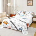 thumbnail image 1 of Homewish Colorful Cartoon Car Twin Sheet Sets,Modern City Road Twin Fitted Sheet,White Gray 03 For Boys Kids,Super Cozy Room Decor,3-Piece, 1 of 7