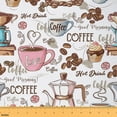 thumbnail image 1 of Homewish Colorful Coffee Cup Fabric by the Yard 3 Yard,Sweet Dessert Cake Sewing Fabric,Brown Coffee Beans Room Decor Fabric by the Yard For Girls Kids,Breathable Home Decor, 1 of 6
