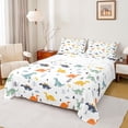 thumbnail image 1 of Homewish Colorful Dino 4-Piece Full Size Sheets for Boys Girls,Cartoon Animal Dinosaur Bed Sheets,Kawaii Woodland Wildlife Lightweight Sheet Sets,Ultra Soft Home Decor, 1 of 7