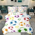 thumbnail image 1 of Homewish Colorful Football 7 Pieces Bedding Comforter Set,Soccer Sport Full Bedding Set,Boys Ball Game Fitted Sheet Flat Sheet For Boys Kids,Super Cozy Room Decor Reversible, 1 of 8