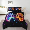 thumbnail image 1 of Homewish Colorful Game Console Bedding Comforter Set,Gamer Gaming Twin Comforter Sets,Multicolor Starry Sky Bedding Set For Boys,Breathable Bedroom Decorative Reversible,2pcs, 1 of 8