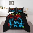 thumbnail image 1 of Homewish Colorful Gamepads 3 Pieces Queen Comforter Set for Kids Children Boys,Graffiti Splash Ultra Soft Bedding Sets,Video Game Bedding Comforter Set Breathable,Super Cozy Room Decor,Reversible, 1 of 8