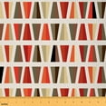 thumbnail image 1 of Homewish Colorful Geometric Triangle Fabric by the Yard 1 Yard,Modern Geometric Art Home Decor Fabric by the Yard,Red Beige Brown Sewing Fabric For Men Women,Luxury Bedroom Decor, 1 of 6