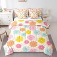 thumbnail image 1 of Homewish Colorful Groovy Floral Bedding Comforter Set 7-Piece for Teens, Rustic Farmhouse King Bedding Sets, Yellow Cartoon Theme Reversible Bed Sheets, Microfiber Bedroom Decor, 1 of 7