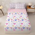 thumbnail image 1 of Homewish Colorful Love Hearts Zipper Twin Comforter Sets with Fitted Sheet and 2 Pillowcases,Girls Zipper Bedding Set,Pink Reversible,4 Pieces, 1 of 7