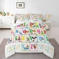thumbnail image 1 of Homewish Colorful Personalized Initial Letter 3-Piece Full Size Comforter Sets for Kids,Kawaii Animal Bedding Comforter Set,Geometric Plaid Lightweight Bedding Sets,Lightweight Room Decor,Reversible, 1 of 8