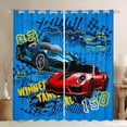 thumbnail image 1 of Homewish Colorful Race Car Black Out Curtains,Teens Extreme Sport Curtains Pack of 2 (42x63 Each),Blue Red Bedroom Curtains For Boys,Luxury Bedroom Decor, 1 of 6