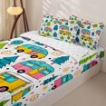 thumbnail image 1 of Homewish Colorful Retro RV Car Tent Zipper Full Size Comforter Sets with Fitted Sheet and 2 Pillowcases, Rainbow Pine Zipper Bedding Set for Boys and Girls, Reversible, 4pcs, 1 of 6
