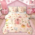 thumbnail image 1 of Homewish Colorful Rustic Flower 7pcs Bedding Comforter Set,Farmhouse Duck Chicken Queen Bedding Sets,Geometric Polka Dots Queen Sheet Sets For Kids,Super Cozy Room Decor Reversible, 1 of 8