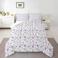 thumbnail image 1 of Homewish Colorful Rustic Flower Bedding Comforter Set,Country Plant Twin Comforter Sets,Purple White Bedding Set For Girls Kids,Ultra Soft Home Decor Reversible,2pcs, 1 of 8