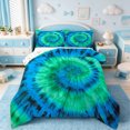 thumbnail image 1 of Homewish Colorful Tie-Dye Bedding Comforter Set,Modern Graffiti Artistic Twin Comforter Sets,Green Blue Bedding Set For Adults,Luxury Bedroom Decor Reversible,2pcs, 1 of 8