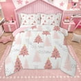 thumbnail image 1 of Homewish Colorful Xmas Tree Queen Comforter Set,Merry Christmas Bedding Sets,Pink White Gray Bedding Comforter Set For Girls Kids,Super Cozy Room Decor Reversible,3pcs, 1 of 9
