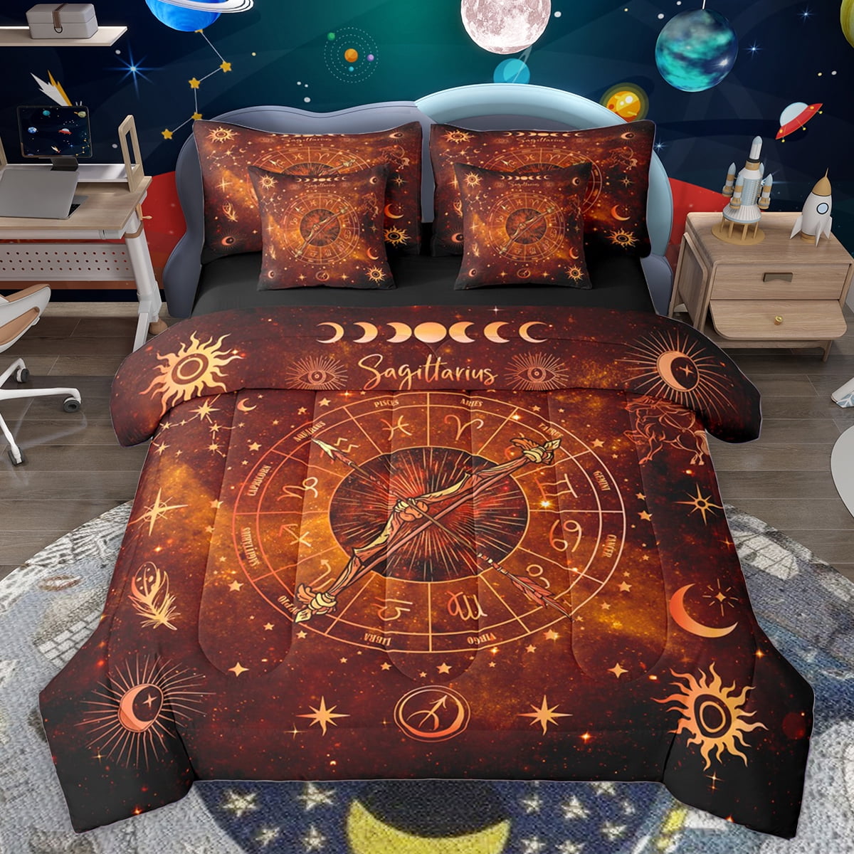 Homewish Constellation Pattern 7pcs Bedding Comforter Set,Boho Bohemain ...