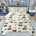 thumbnail image 1 of Homewish Construction Vehicle Excavator Bedding Comforter Set,Crane Bulldozer Truck Twin Comforter Sets,White Blue Yellow Bedding Set For Teens Kid,Luxury Bedroom Decor,2pcs, 1 of 8