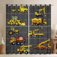 thumbnail image 1 of Homewish Construction Vehicles Curtains Pack of 2 (42x84 Each),Flammable Curtains Blackout,Brown Brown Bedroom Curtains For Boys Kids,Super Cozy Room Decor, 1 of 6