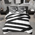 thumbnail image 1 of Homewish Contemporary Art Boho 7 Pieces Bedding Comforter Set,Geometric Striped Line Full Bedding Set,White Black Fitted Sheet Flat Sheet For Boys Teens,Breathable Home Decor, 1 of 8