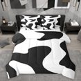 thumbnail image 1 of Homewish Contemporary Art Boho 7pcs Bedding Comforter Set,Geometric Striped Square Queen Bedding Sets,White Black Queen Sheet Sets For Boys Teens,Breathable Home Decor, 1 of 8