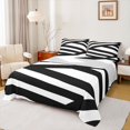 thumbnail image 1 of Homewish Contemporary Art Boho Twin Sheet Sets,Geometric Striped Line Twin Fitted Sheet,White Black Flat Sheet For Boys Teens,Breathable Home Decor,3-Piece, 1 of 7