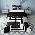 thumbnail image 1 of Homewish Contemporary Grid Twin Duvet Cover, Black White Gray Twin Bedding, Black Reversible, 2 Pieces 1 Duvet Cover and 1 Pillowcase, 1 of 5