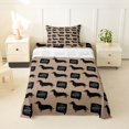 thumbnail image 1 of Homewish Cool Dachshund Dog Twin Sheets,Woof Print Bedding,Black,3-Piece,1 Fitted Sheet and 1 Pillowcase, 1 of 6