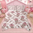 thumbnail image 1 of Homewish Cool Western Cowgirl Bedding Comforter Set,Retro Rustic Farmhouse Cabin Twin Comforter Sets,Pink White Grometric Plaid Bedding Set For Girls Kids,Microfiber Bedroom Decor Reversible,2pcs, 1 of 9
