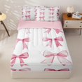 thumbnail image 1 of Homewish Coquette Bow Zipper Twin Comforter Sets with Fitted Sheet and 2 Pillowcases For Kids,Pink Dreamy Princess Bowknot Theme Zipper Bedding Set For Girls,Pink Reversible,4-Piece, 1 of 7