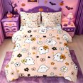 thumbnail image 1 of Homewish Coquette Cute Halloween Ghost 7 Pieces Full Size Bedding Sets,Daisy Bow Floral Print Full Size Bed in a Bag,Blush Pink White,Halloween Reversible, 1 of 8