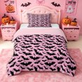 thumbnail image 1 of Homewish Coquette Pink Bat Camo Twin Comforter Sets for Girls, Sugar Halloween Style Bedding Set, Pink Reversible, 2pcs, 1 Comforter and 1 Pillowcase, 1 of 6