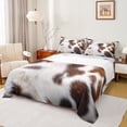 thumbnail image 1 of Homewish Country Cattle Hide Twin Sheet Sets,Rustic Farmhouse Cabin Twin Fitted Sheet,White Brown 03 For Teens,Luxury Bedroom Decor,3-Piece, 1 of 7