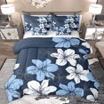 thumbnail image 1 of Homewish Country Floral 7-Piece Bedding Comforter Set,Ustic Flower King Bedding Sets,Blue White Bed Sheets For Men Women,Breathable Home Decor Reversible, 1 of 8