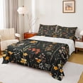 thumbnail image 1 of Homewish Country Floral Queen Sheet Sets,Rustic Plant Flat Sheet,Yellow Black Queen Fitted Sheet For Girls Kids,Breathable Home Decor,4-Piece, 1 of 7