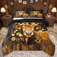 thumbnail image 1 of Homewish Country Floral Sunflower Queen Comforter Set,Highland Cattle Bedding Sets,Rustic Farmhouse Cabin Bedding Comforter Set For Kids,Breathable Home Decor Reversible,3 Pieces, 1 of 8