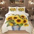 thumbnail image 1 of Homewish Country Sunflower Bedding Comforter Set,Rustic Plant Twin Comforter Sets,Yellow White Bedding Set For Girls Kids,Ultra Soft Home Decor Reversible,2 Pieces, 1 of 8