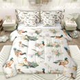 thumbnail image 1 of Homewish Countryside Floral 7 Pieces Bedding Comforter Set,Mallard Duck Full Bedding Set,Green Beige Fitted Sheet Flat Sheet For Teens,Ultra Soft Home Decor Reversible, 1 of 8