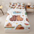 thumbnail image 1 of Homewish Couple Capybara Kid Zipper Twin Comforter Sets with Fitted Sheet and 2 Pillowcases, Cute Cartoon Animals Zipper Bedding Set, Polka Dots Reversible, 4 Pieces, 1 of 6