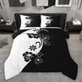 thumbnail image 1 of Homewish Couple Valentine's Day Bedding Comforter Set, Black White Twin Comforter Sets, Romantic Anniversary Rose Reversible Bedding Set, Microfiber Bedroom Decor, 2-Piece, 1 of 8