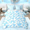 thumbnail image 1 of Homewish Cow Print Bedding Comforter Set 7pcs for Boys Girls,Blue White Queen Bedding Sets Super Cozy,Farmhouse Animal Queen Sheet Sets,Microfiber Bedroom Decor,Reversible, 1 of 8