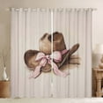 thumbnail image 1 of Homewish Cowboy Cowgirl Hat Curtains Pack of 2 (42x84 Each),Cute Bowtie Ribbon Curtains Blackout,Pink Brown Bedroom Curtains For Girls Boys,Super Cozy Room Decor, 1 of 6