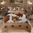 thumbnail image 1 of Homewish Cowgirl Boots Hat 2pcs Bedding Comforter Set For Adults Boys Girls,Retro Rustic Cabin Twin Comforter Sets,Western Cow Print Breathable Bedding Set,Luxury Bedroom Decor,Reversible, 1 of 8