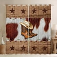 thumbnail image 1 of Homewish Cowgirl Boots Hat Black Out Curtains For Adults Boys Girls,Retro Rustic Cabin Curtains Pack of 2 (42x63 Each),Western Cow Print Bedroom Curtains,Luxury Bedroom Decor, 1 of 6