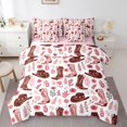 thumbnail image 1 of Homewish Cowgirl Hat Boots 7-Piece King Bedding,Romantic Floral Plants King Bed in a Bag,Pink Brown,Pink Reversible, 1 of 8
