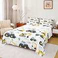 thumbnail image 1 of Homewish Crane Bulldozer Excavator Twin Sheet Sets,Equipped Truck Twin Fitted Sheet,White Yellow 03,Microfiber Bedroom Decor,3pcs, 1 of 7