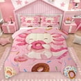 thumbnail image 1 of Homewish Cute Axolotl Salamander Queen Comforter Set,Sweet Dessert Doughnut Bedding Sets,Pink Ocean Animal Bedding Comforter Set For Boys Girls,Super Cozy Room Decor Reversible,3pcs, 1 of 8