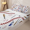 thumbnail image 1 of Homewish Cute Baseball Zipper Full Size Comforter Sets with Fitted Sheet and 2 Pillowcases, Blue Softball Cap Zipper Bedding Set for Boys and Girls, Reversible, 4pcs, 1 of 6