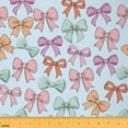 thumbnail image 1 of Homewish Cute Blue Bowknot 01, Kawaii Cartoon Ribbon Bow Room Decor Fabric by the Yard, Teens Girls Kids Sewing Fabric, Lightweight Room Decor, 1 of 6
