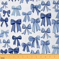 thumbnail image 1 of Homewish Cute Blue Bowknot Fabric by the Yard 1 Yard, Kawaii Cartoon Ribbon Bow Room Decor Fabric by the Yard, Teens Girls Kids Sewing Fabric, Luxury Bedroom Decor, 1 of 6