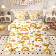 thumbnail image 1 of Homewish Cute Boho Rainbow 7 Pieces Bedding Comforter Set,Happy Fall Pumpkin Full Bedding Set,Rustic Flower Floral Fitted Sheet Flat Sheet For Princess,Ultra Soft Home Decor Reversible, 1 of 8